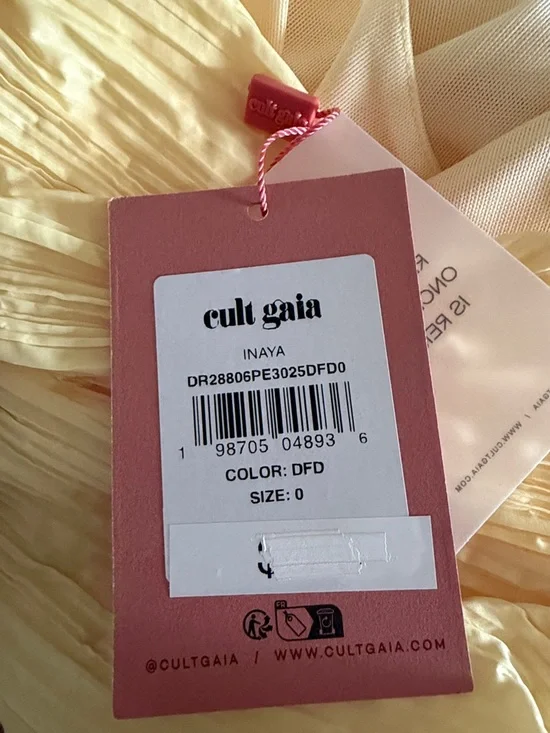 cult gaia Pale Yellow Knot Front Midi Dress - Picture 2 of 2